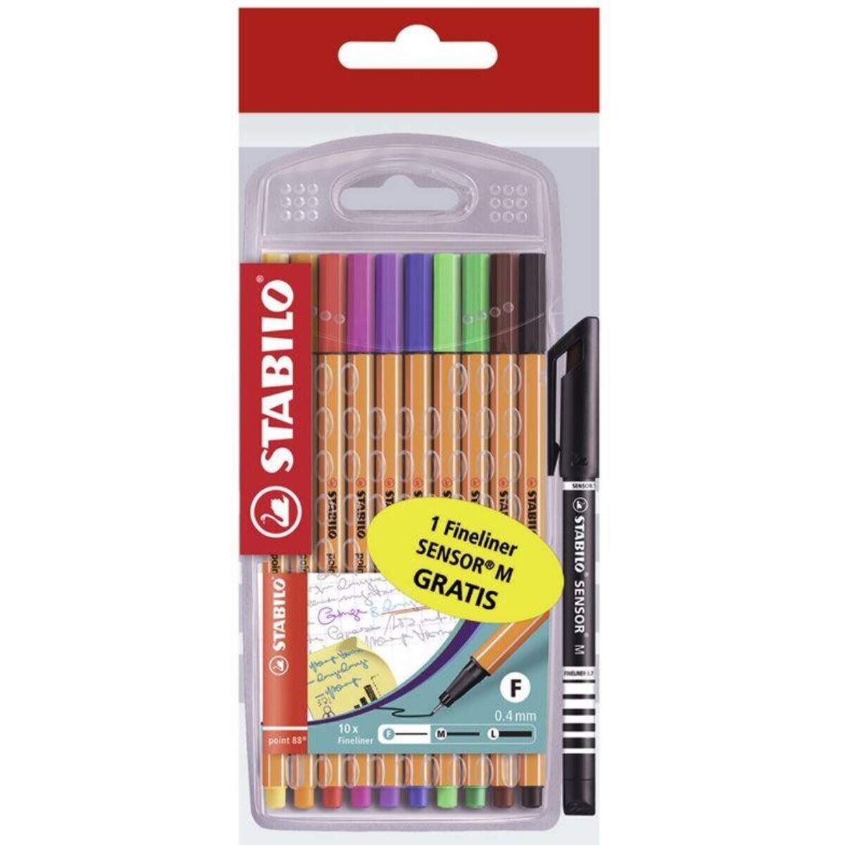 STABILO Promoetui Point 88 + gratis Fineliner Sensor M schwarz