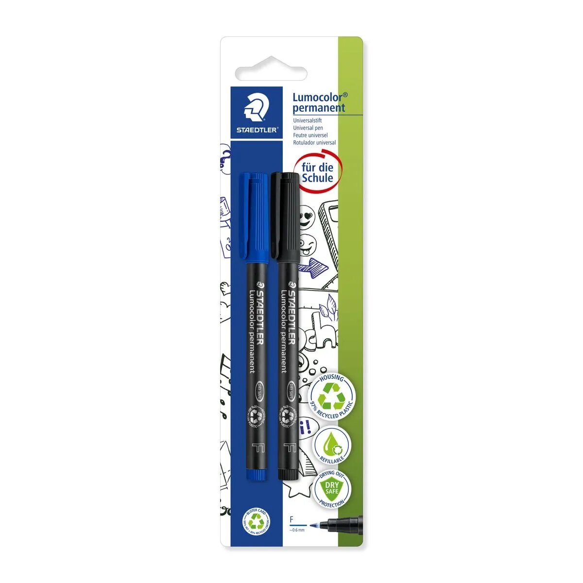 STAEDTLER® Folienstift Lumocolor F permanent 2er Set
