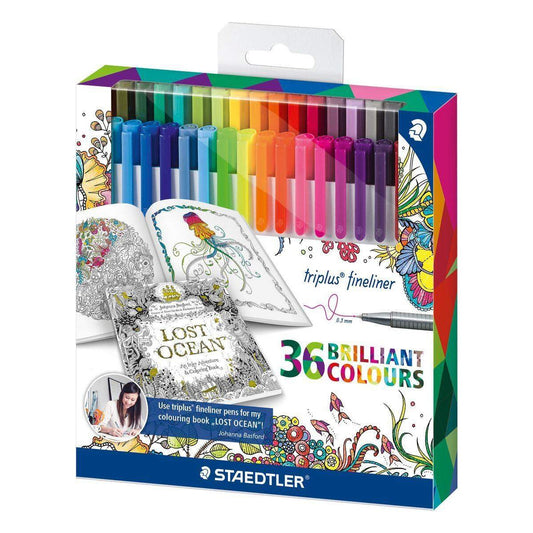 STAEDTLER® Triplus Fineliner Brilliant Colours, 36er Etui, Johanna Basford Edition