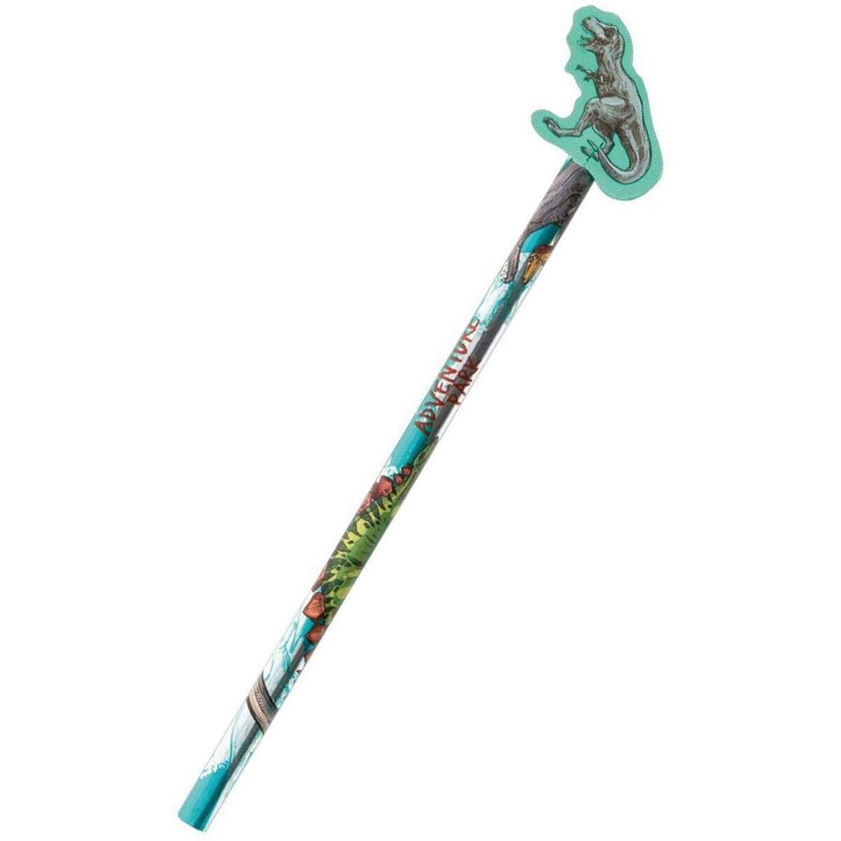 Stylex Bleistift mit Radiergummi-Topper im Dinosaurier Design, 1 Stück, sortiert
