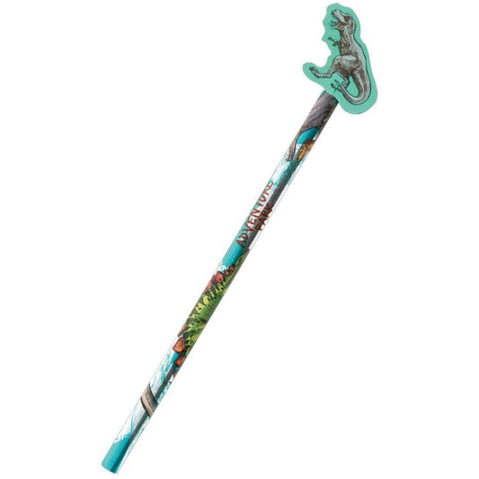 Stylex Bleistift mit Radiergummi-Topper im Dinosaurier Design, 1 Stück, sortiert