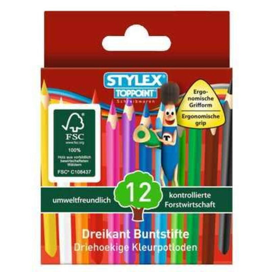 Stylex Mini Dreikant Buntstifte, 12 Stück