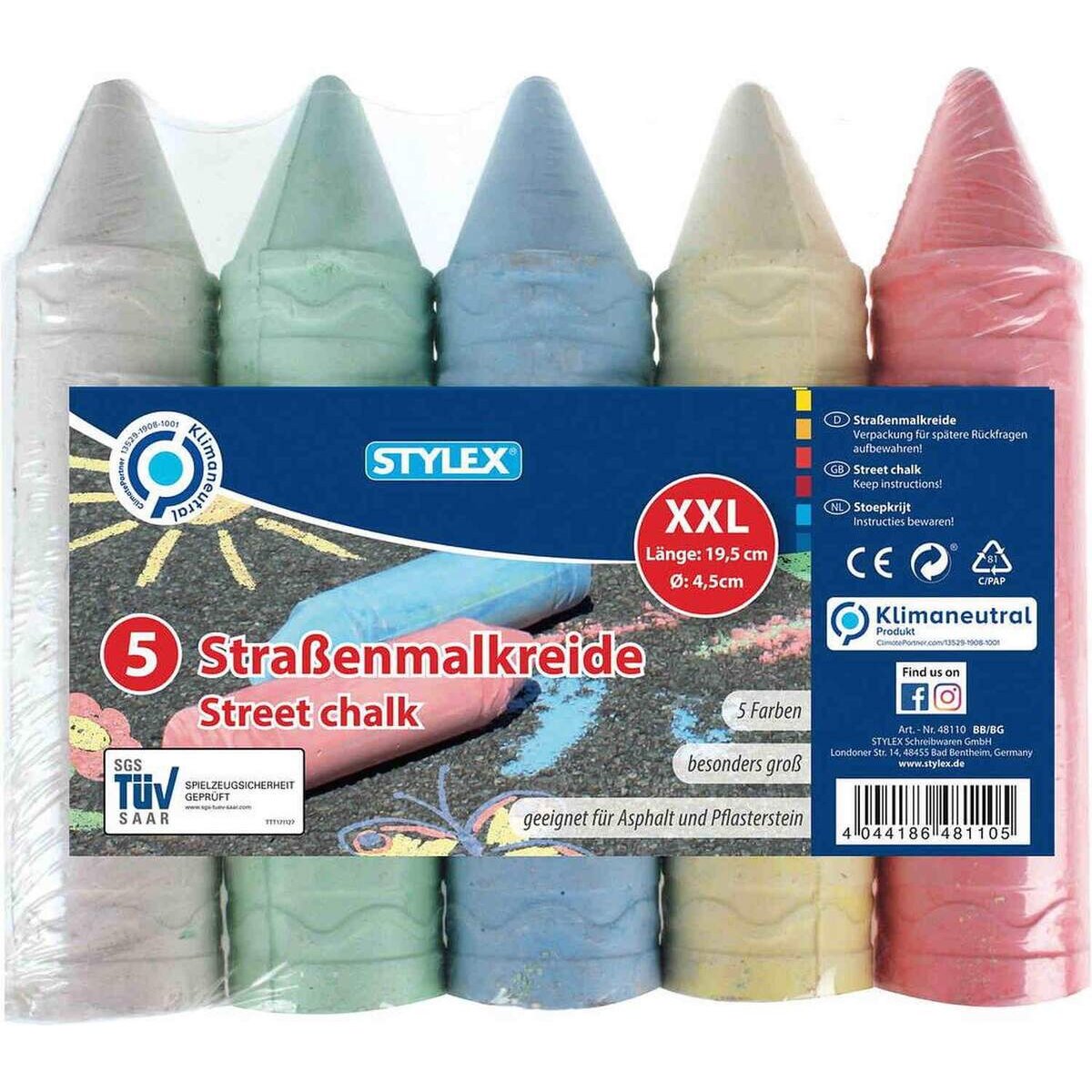 Stylex Straßenkreide XXL, 5 Stangen