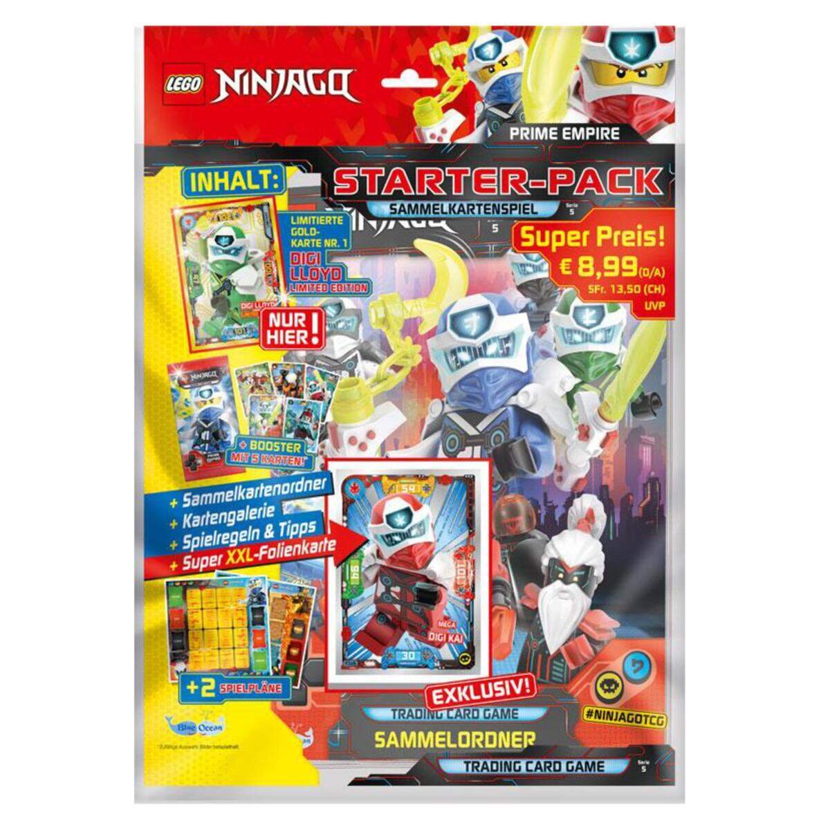 Top Media Lego Ninjago Serie V, Starterpack, Sammelordner, 1 Booster, limitierte Goldkarte und XXL Karte