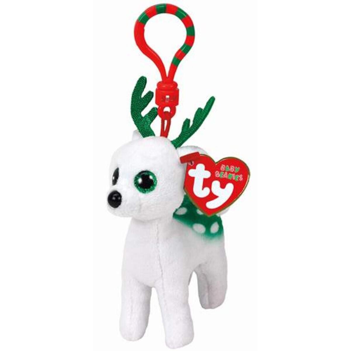 ty Clip Rentier Peppermint, weiss, 8.5cm