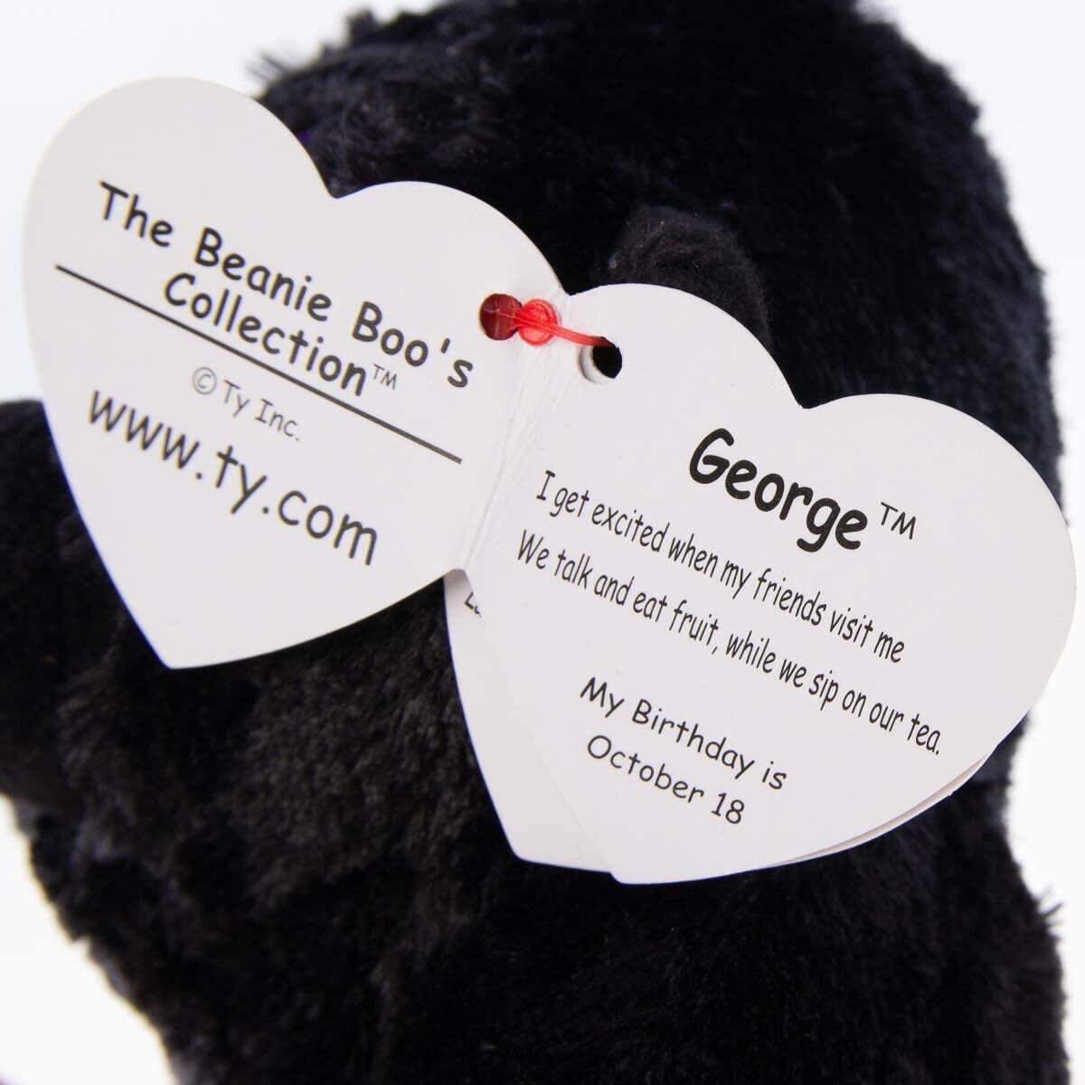 ty George Gorilla Pluschtier mit Glitzeraugen, 15 cm