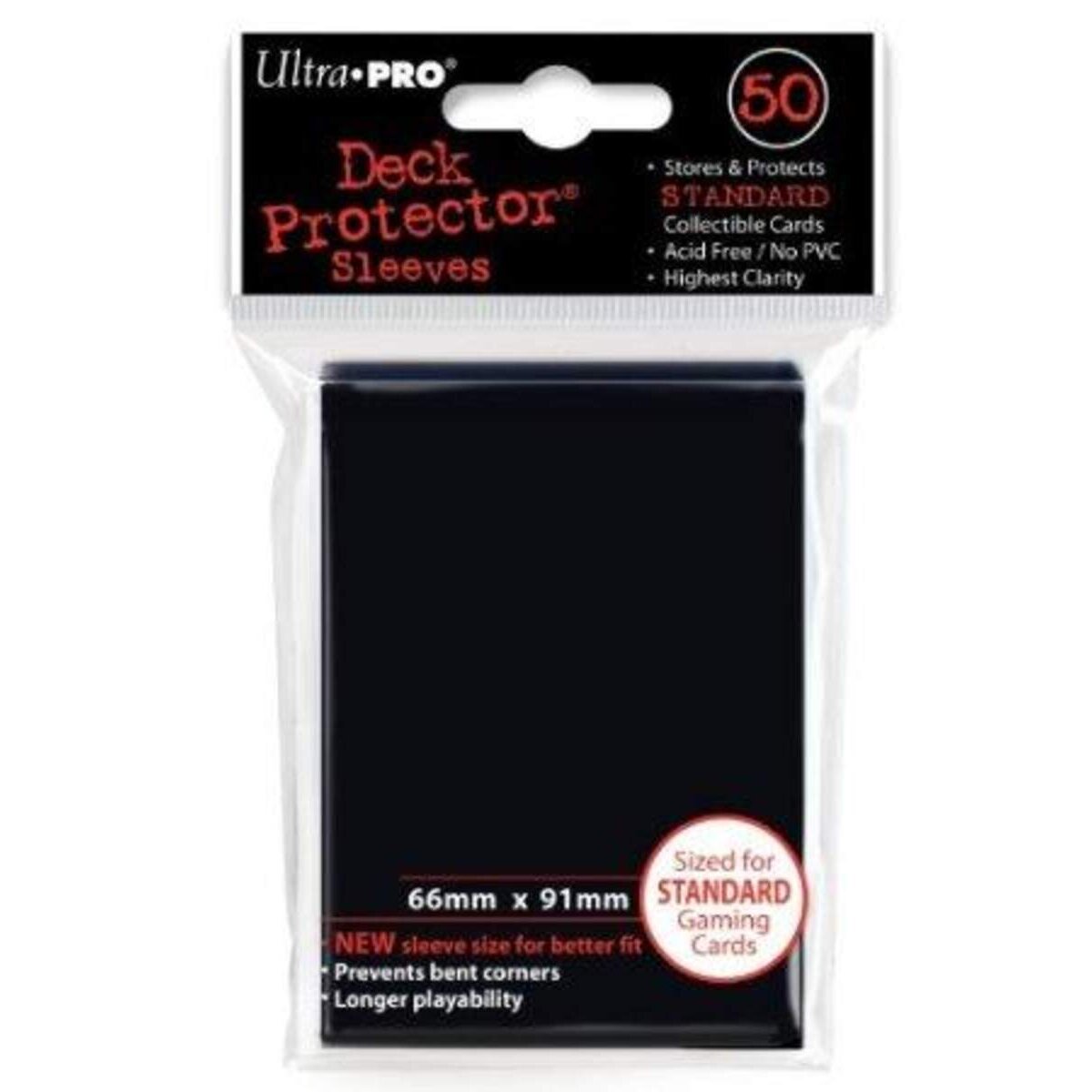Ultra Pro Raven Black Protector Hüllen, 50 Stück