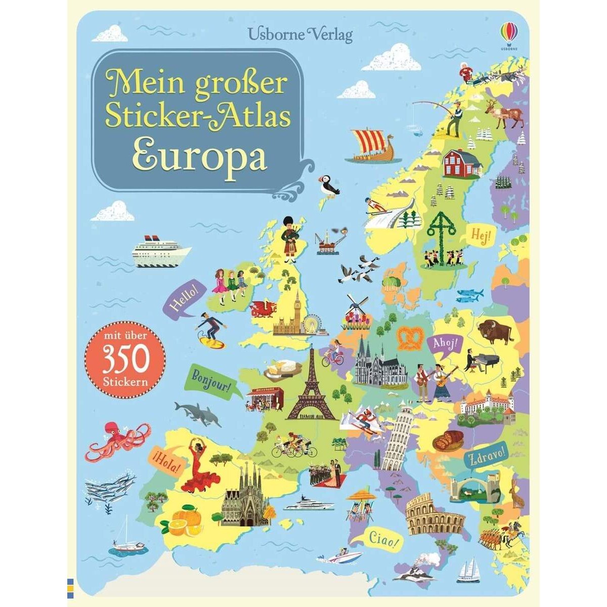 Usborne Verlag Mein großer Sticker-Atlas: Europa