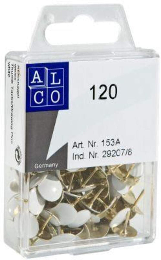 Alco 153A Reißnägel Sun, weiß, 120 Stück