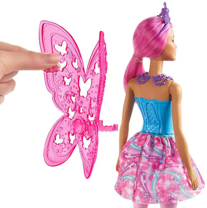 Barbie Dreamtopia Fee (pinke Haare) Puppe mit Flügeln