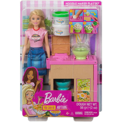 Barbie Pasta-Spielset mit Puppe (blond), Anziehpuppe, Barbie Küche mit Knete
