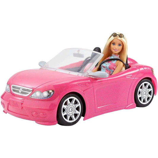 Barbie Puppe und Cabrio Auto in pink