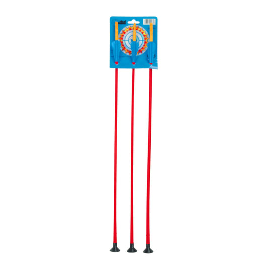 Bauer 3 x Bogenpfeil mit Saugkopf auf Karte, 60cm
