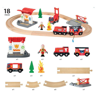 BRIO Bahn Feuerwehr Set
