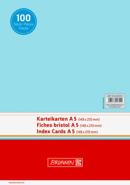 BRUNNEN Karteikarte A5 unlin bl 100St