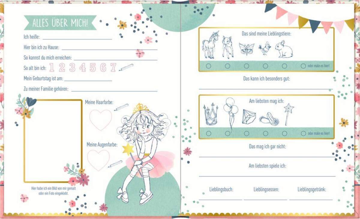 Coppenrath Verlag Freundebuch - Meine Kindergartenfreunde (Prinzessin Lillifee - Glitter & Gold)
