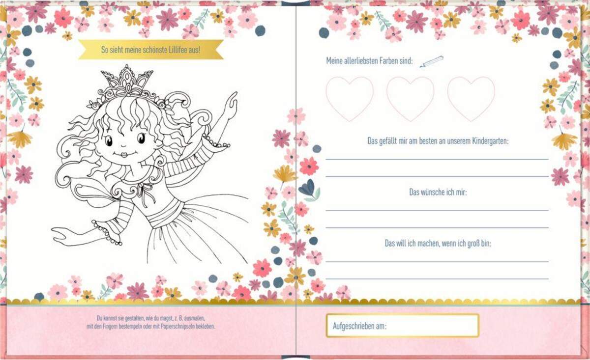 Coppenrath Verlag Freundebuch - Meine Kindergartenfreunde (Prinzessin Lillifee - Glitter & Gold)