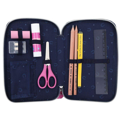 Depesche Miss Melody 3-Fach Federtasche LED Dunkelblau