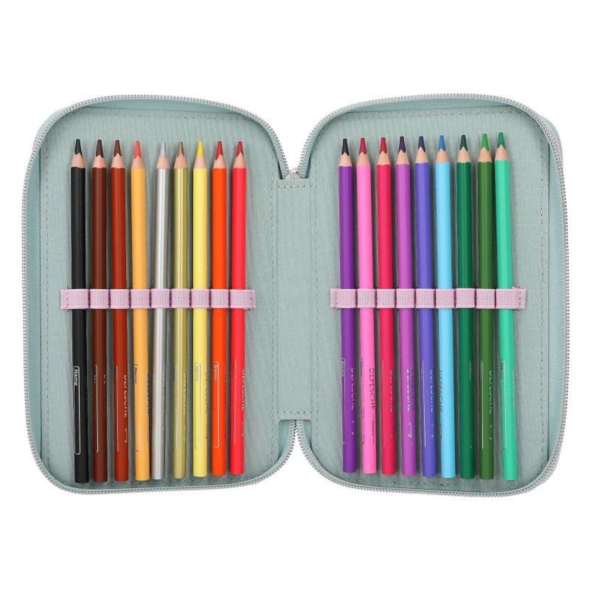 Depesche Miss Melody 3 Fach Federtasche LED Herzen