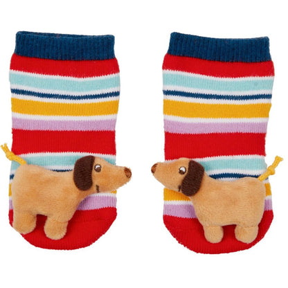 Die Spiegelburg Rasselsöckchen Dackel - BabyGlück, one size (2-12 Mon.)
