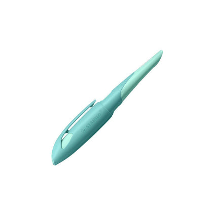 Ergonomischer Schulfüller für Rechtshänder mit Standard-Feder M - STABILO EASYbirdy Pastel Edition in aqua grün/mint - Einzelstift - inklusive Patrone und Einstellwerkzeug - Schreibfarbe blau (löschbar)