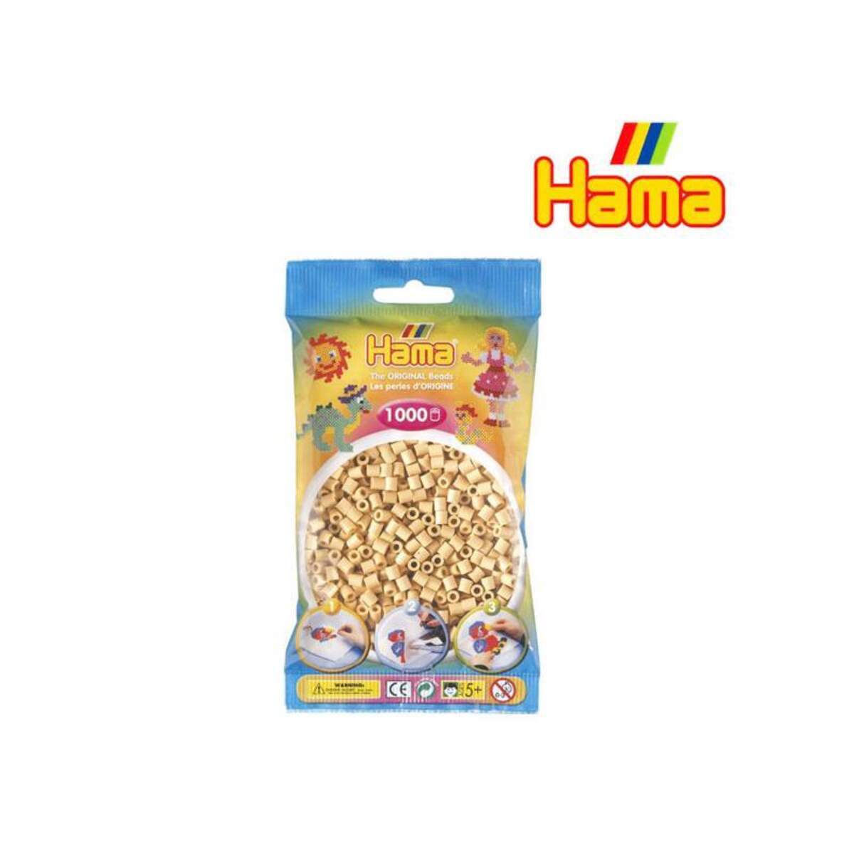 Hama Bügelperlen Midi Beige, 1000 Stück