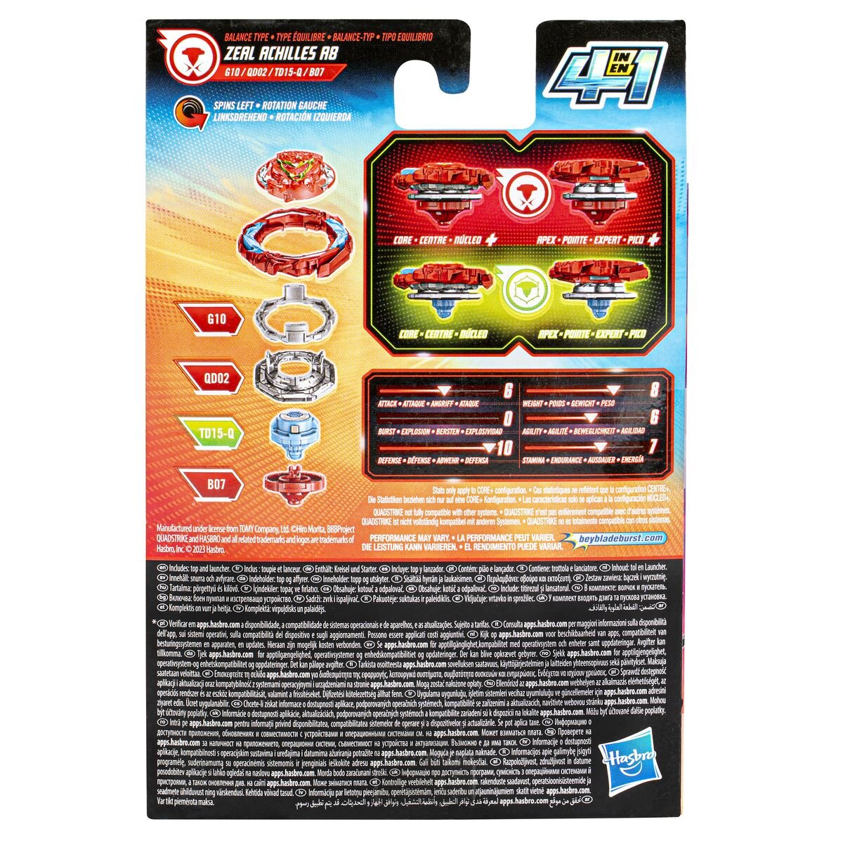 Hasbro Beyblade Quadstrike Zeal Achilles