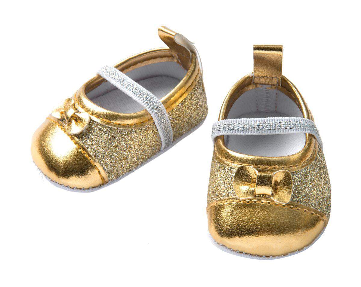 Heless Glitzerballerinas für Puppen, gold, Größe 38 45 cm