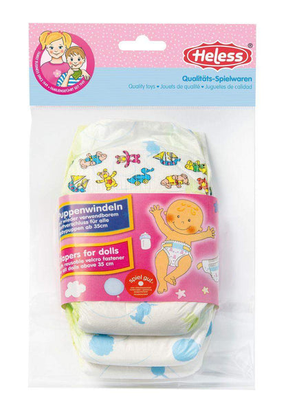 Heless Puppenwindeln, 3 Stück, Gr. 35-50 cm