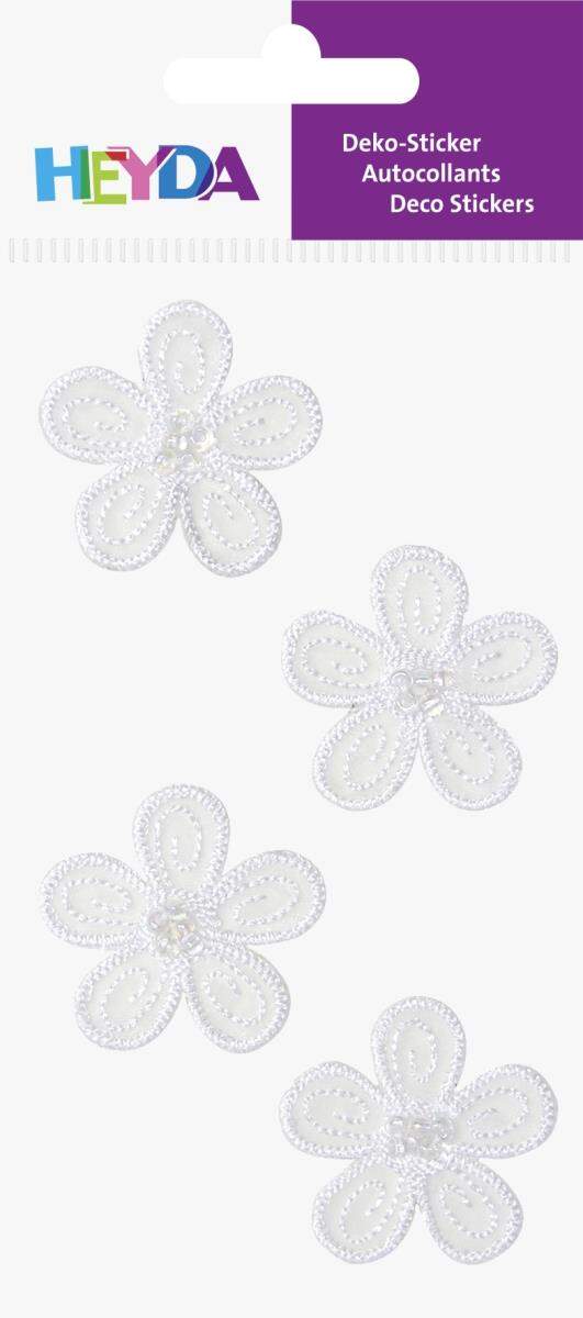 Heyda Textilsticker Blume, weiß