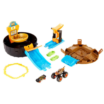 Hot Wheels Monster Truck Stunt-Reifen-Spielset inkl. 2 Spielzeugautos