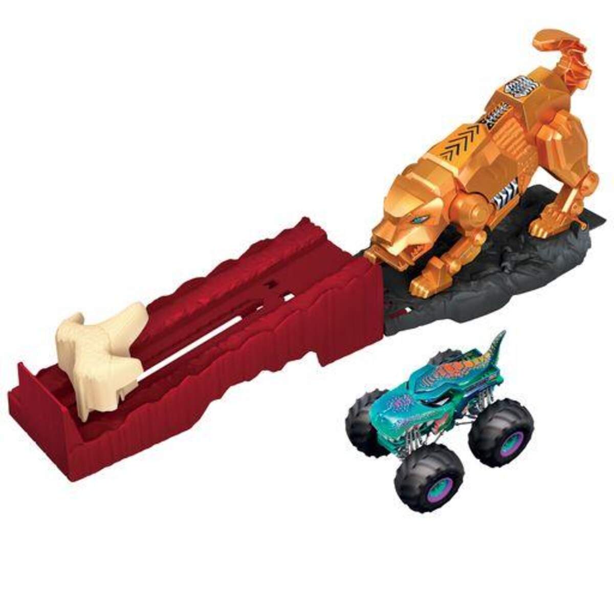 Hot Wheels Monster Trucks Spielset Sabertooth Showdown
