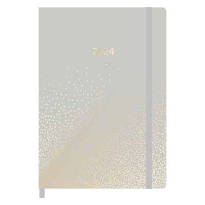 Idena Agenda A5 2024 Sparkle grau FSC-Mix
