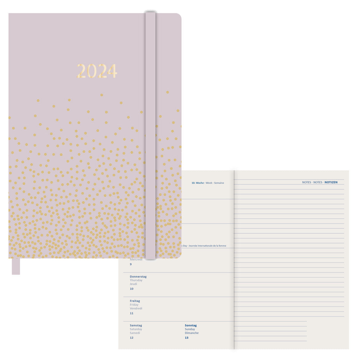 Idena Agenda A6 2024 Sparkle puder FSC-Mix