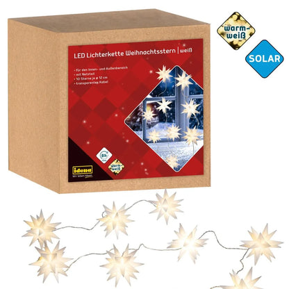 Idena LED Lichterkette 10 Sterne weiß Ø 12cm