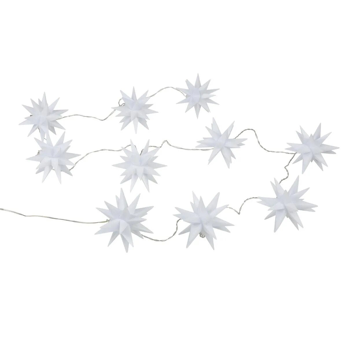 Idena LED Lichterkette 10 Sterne weiß Ø 12cm