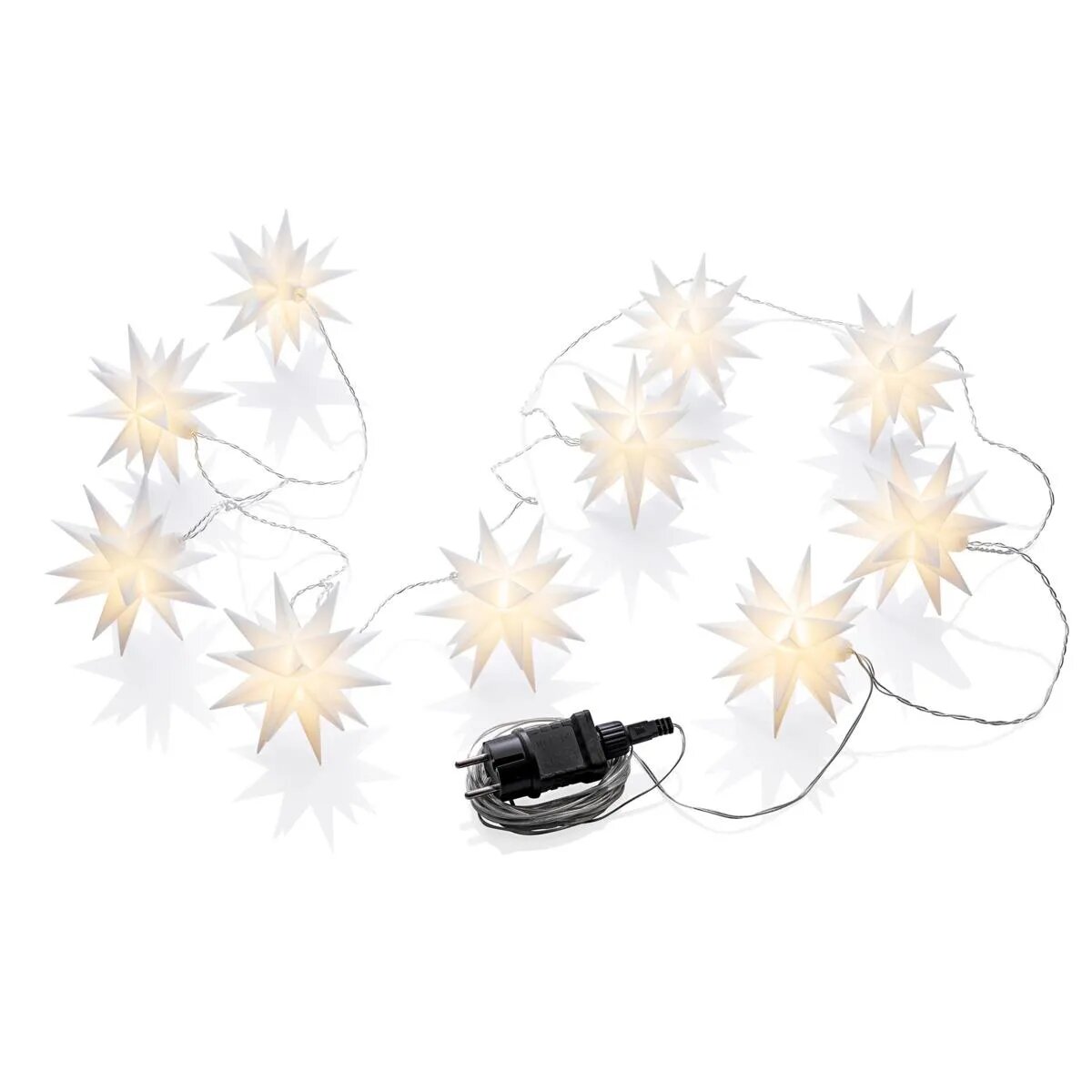 Idena LED Lichterkette 10 Sterne weiß Ø 12cm