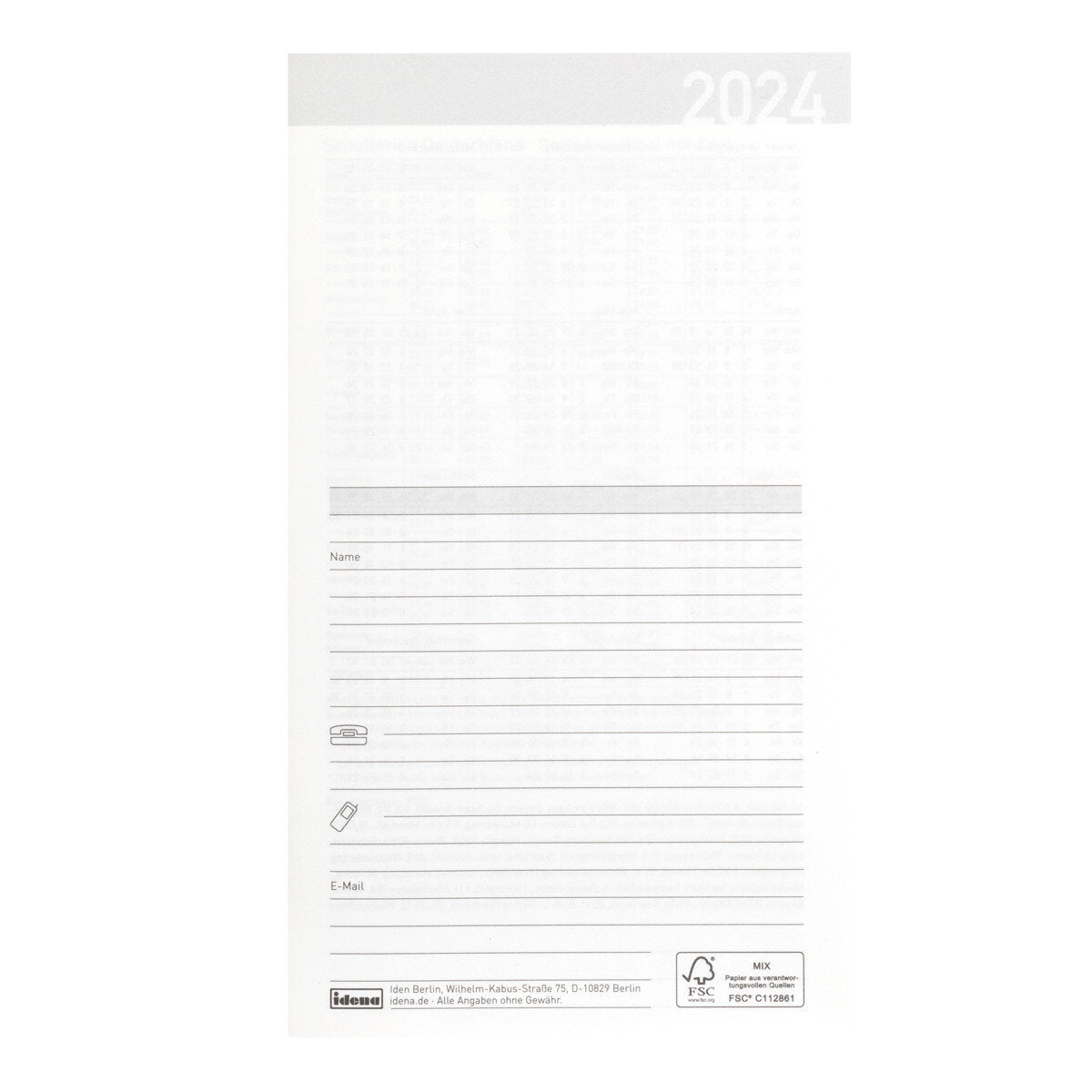 Idena Taschenplaner 2024 classic blau FSC-Mix