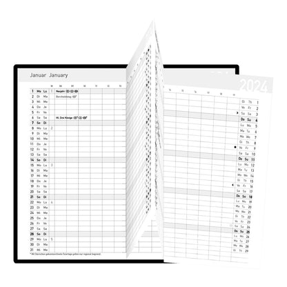 Idena Taschenplaner 2024 Leporello schwarz FSC-Mix