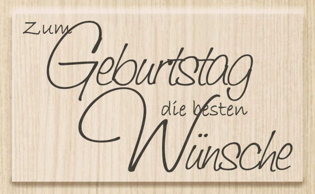 Knorr Prandell Stempel aus Holz, Motiv: zum Geburtstag die besten Wünsche, 6,8 x 3,8 cm