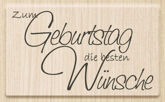 Knorr Prandell Stempel aus Holz, Motiv: zum Geburtstag die besten Wünsche, 6,8 x 3,8 cm