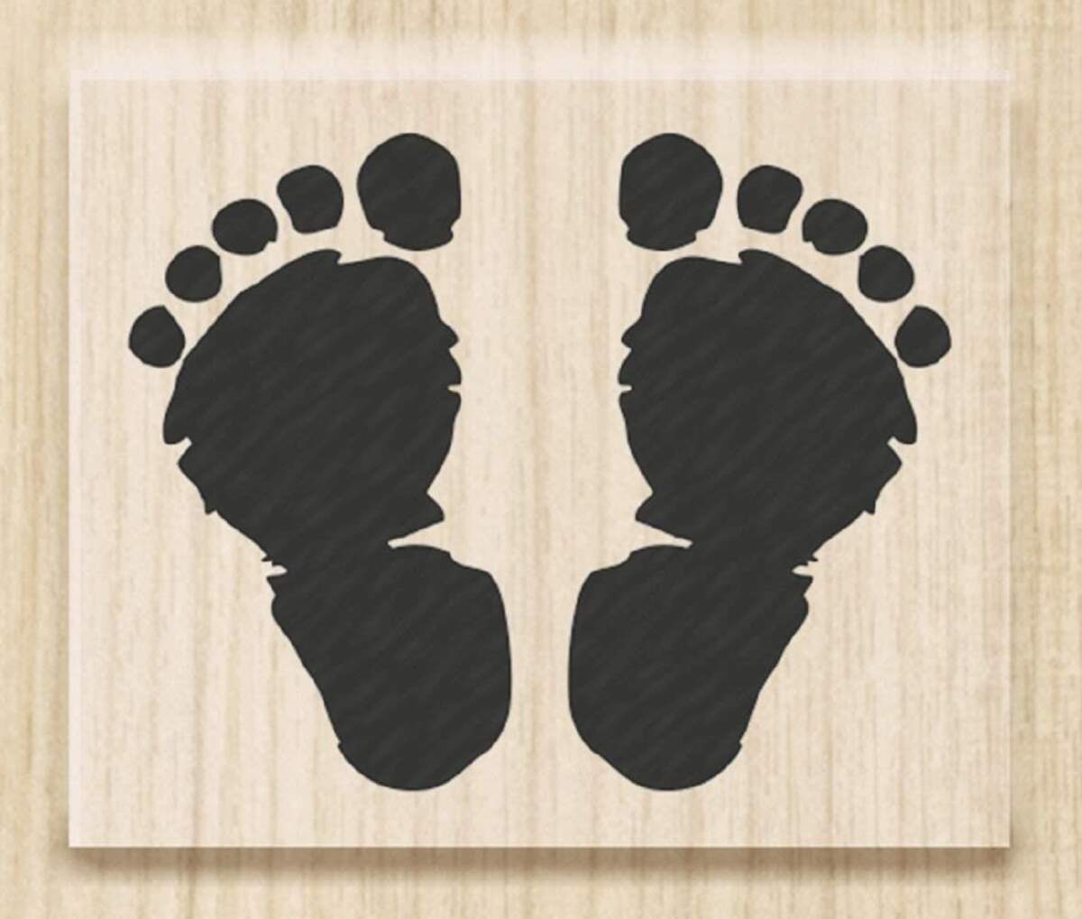 Knorr Prandell Stempel aus Holz (Geburt) Motivgröße 3,5 x 2,8 cm, Motiv: footsteps