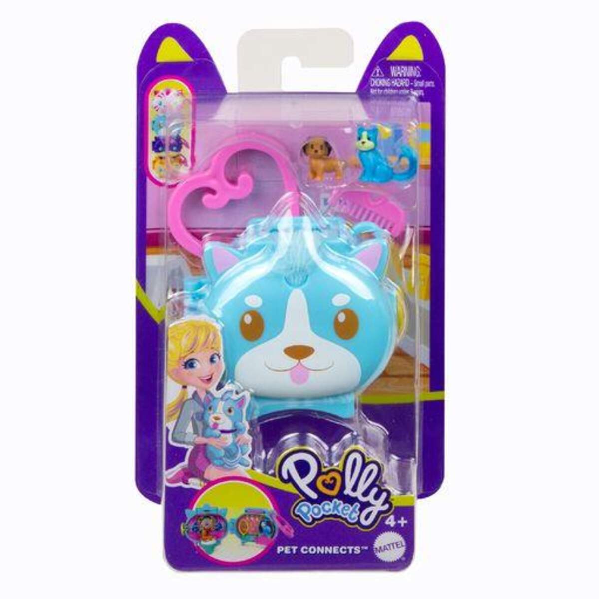 Mattel Polly Pocket Steckspaß Tiere Mini-Schatullen, 1 Stück, 8-fach sortiert