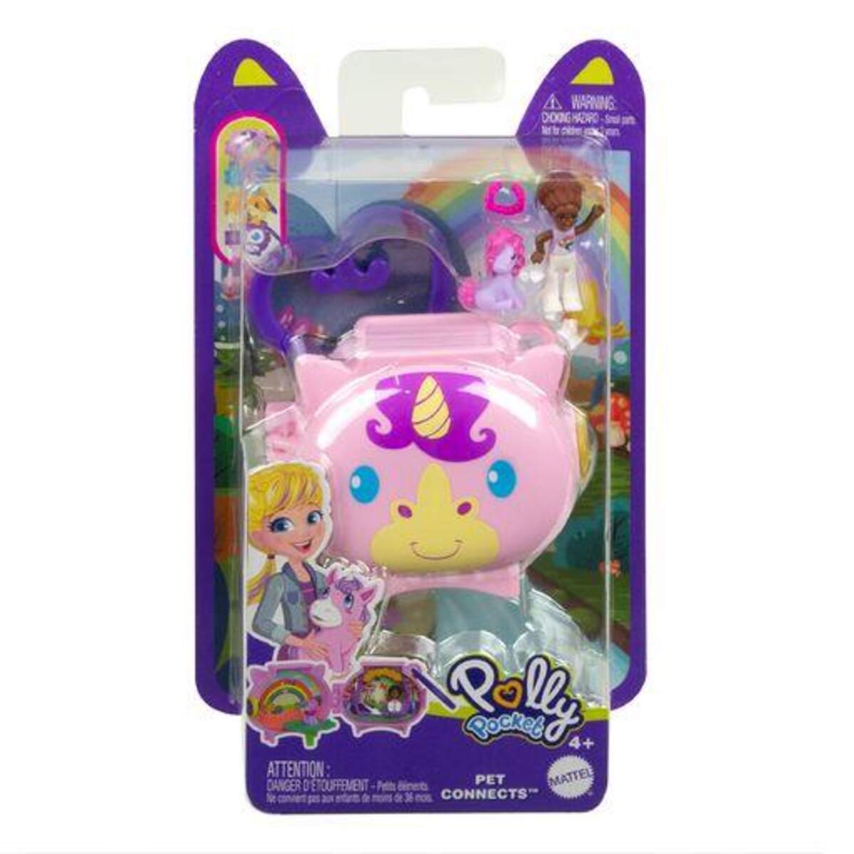 Mattel Polly Pocket Steckspaß Tiere Mini-Schatullen, 1 Stück, 8-fach sortiert