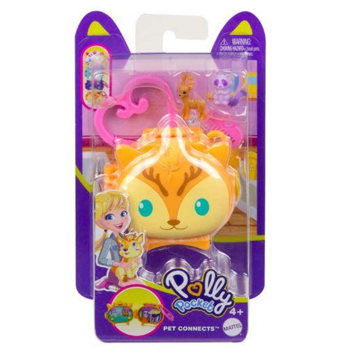 Mattel Polly Pocket Steckspaß Tiere Mini-Schatullen, 1 Stück, 8-fach sortiert