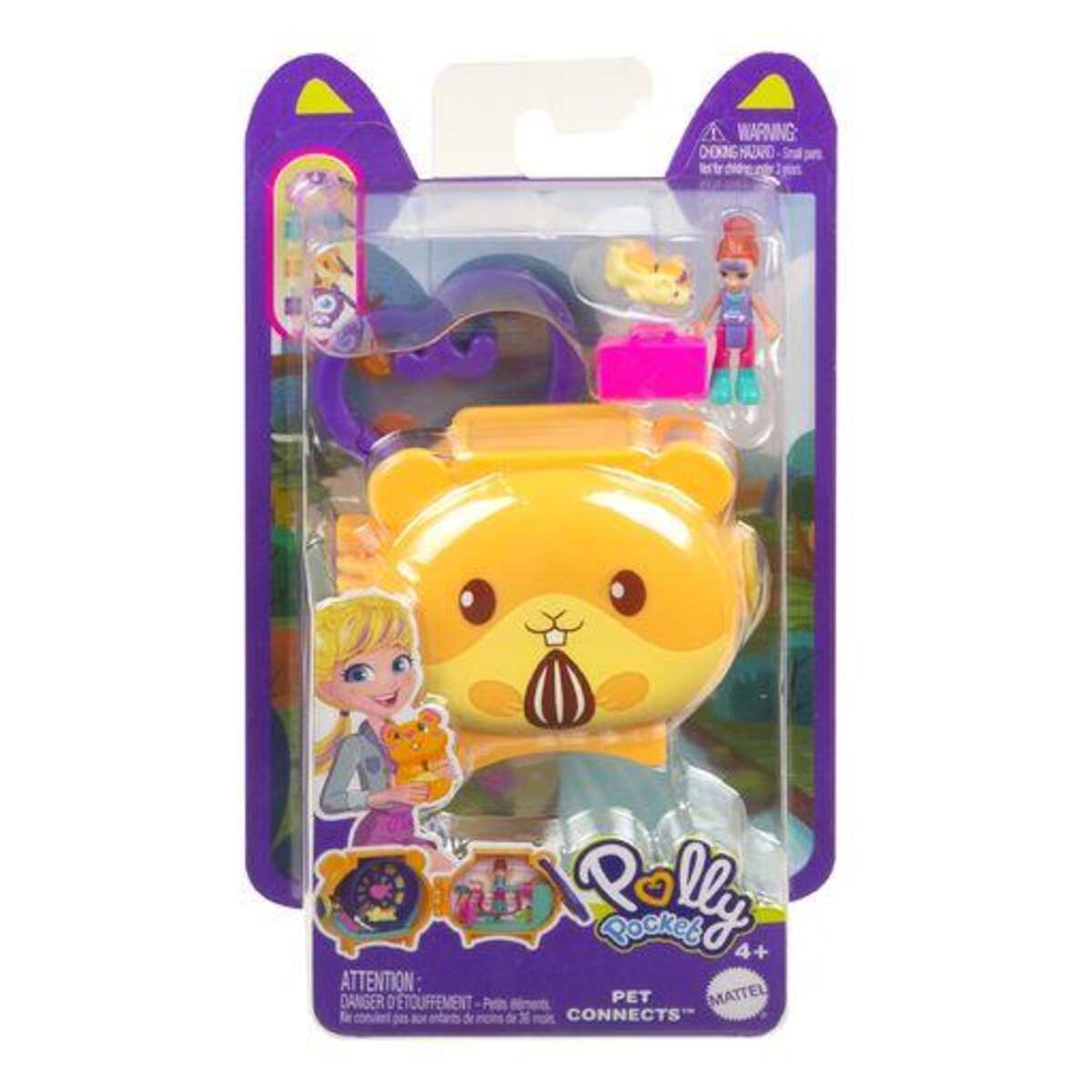 Mattel Polly Pocket Steckspaß Tiere Mini-Schatullen, 1 Stück, 8-fach sortiert