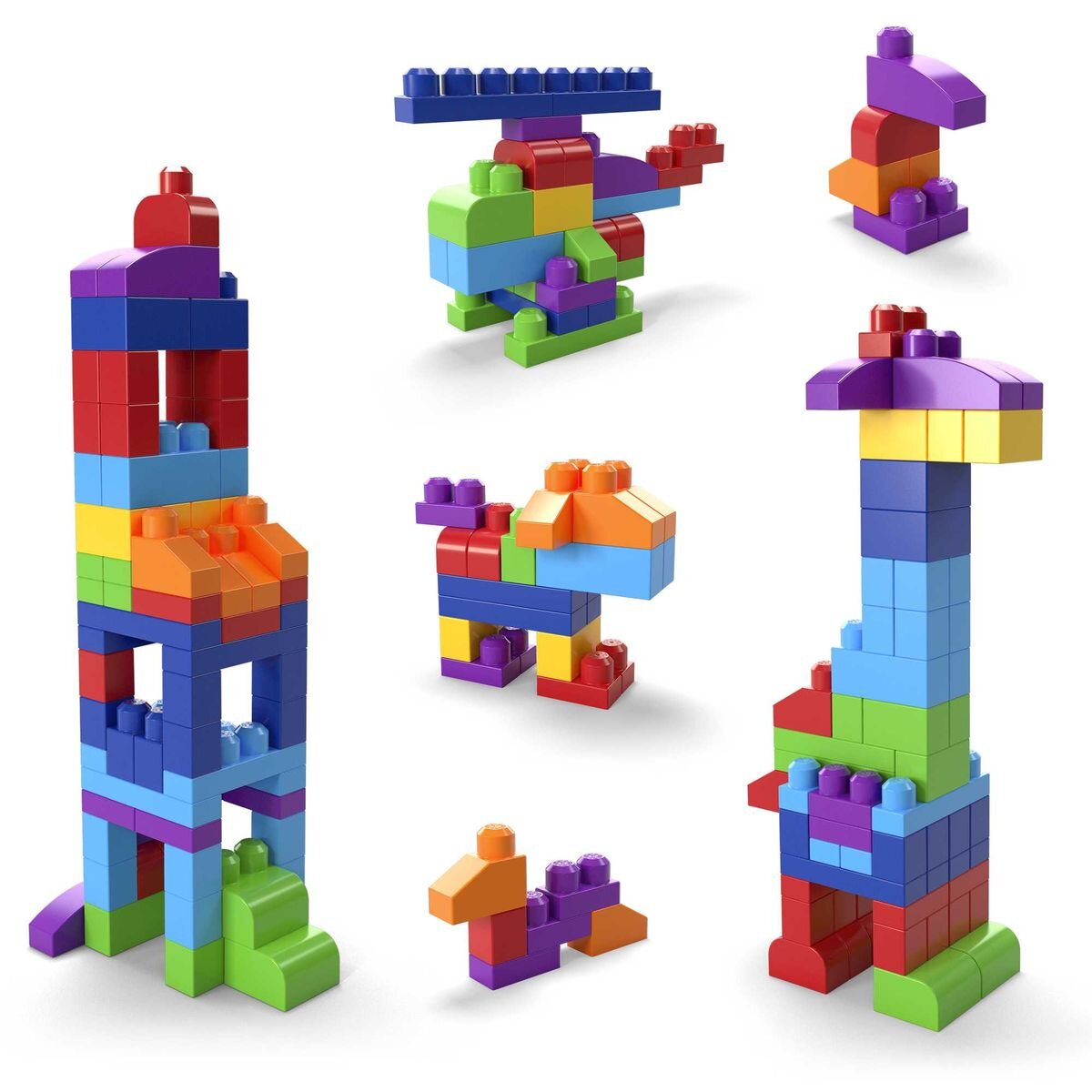 Mega Bloks Bausteinebeutel Groß Grundfarben, 80 Teile