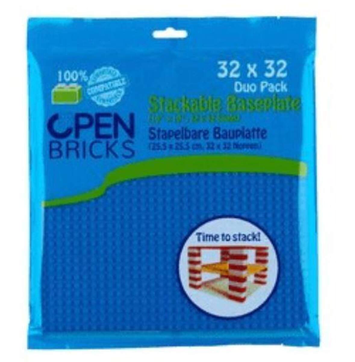 Open Bricks Baseplate 32x32 blau Doppelpack