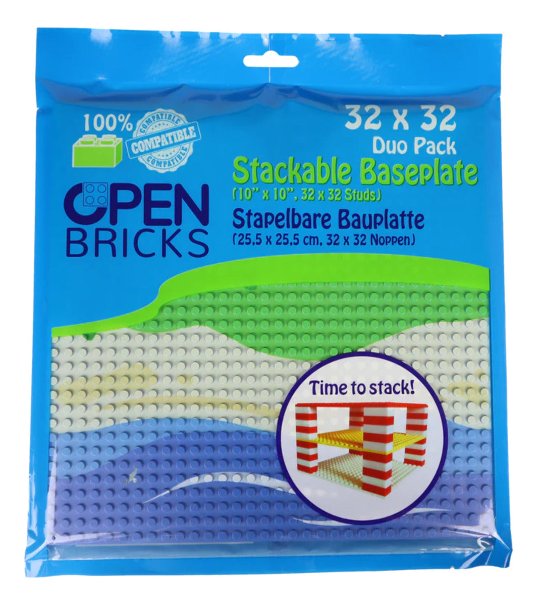 Open Bricks Baseplate 32x32 straight beach, Duo Pack