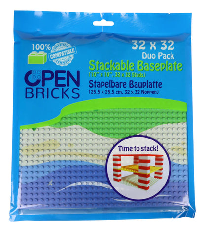 Open Bricks Baseplate 32x32 straight beach, Duo Pack
